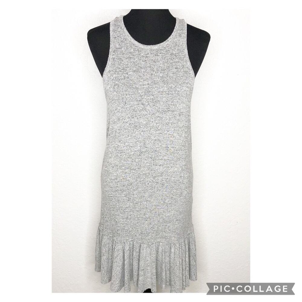 McGuire gray marled sleeveless racerback sweater knit dress size Medium